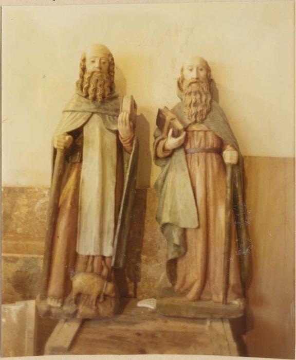 statuette : saint Antoine abbé et saint évêque, dit saint Blaise