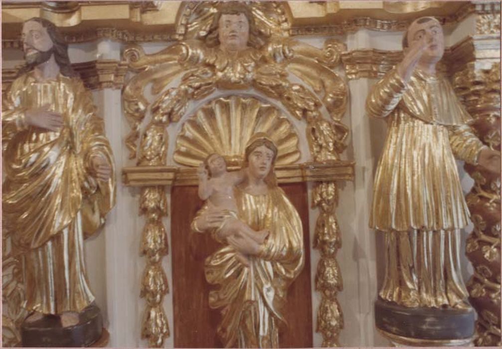 2 gradins, tabernacle, exposition, 8 statuettes