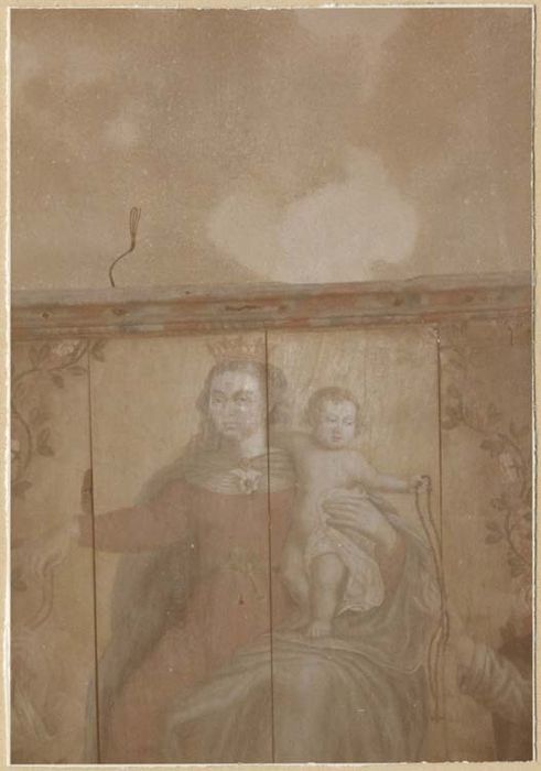 tableau, cadre : la Remise du rosaire à saint Dominique et à sainte Catherine de Sienne