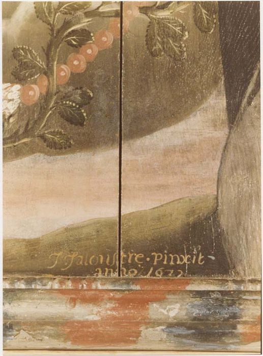 tableau, cadre : la Remise du rosaire à saint Dominique et à sainte Catherine de Sienne