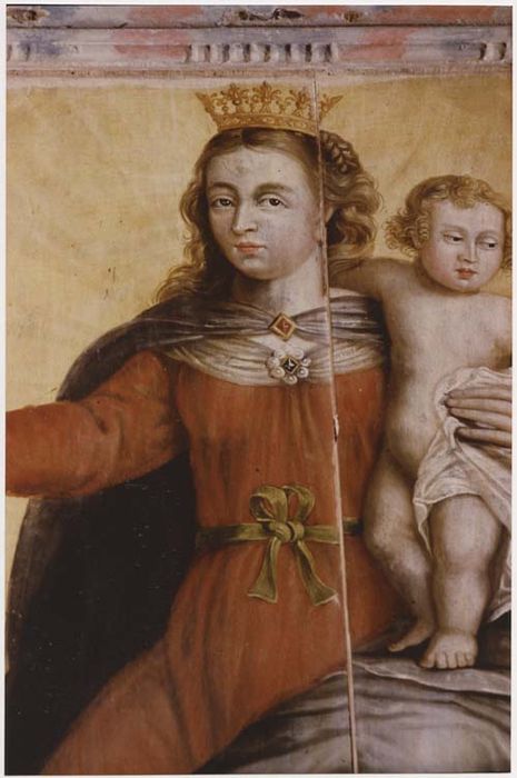 tableau, cadre : la Remise du rosaire à saint Dominique et à sainte Catherine de Sienne