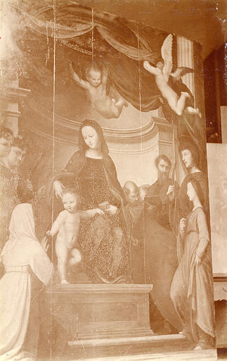 tableau : Le Mariage mystique de sainte Catherine, partie gauche - © Ministère de la Culture (France), Médiathèque du patrimoine et de la photographie (objets mobiliers), tous droits réservés