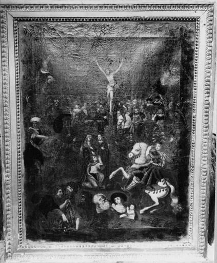 tableau : La Crucifixion, huile sur toile, fin 16e siècle