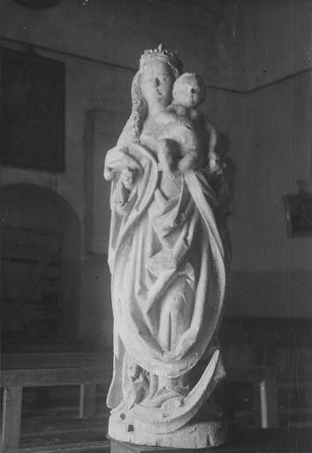 statue : Vierge à l'Enfant, bois, traces de polychromie