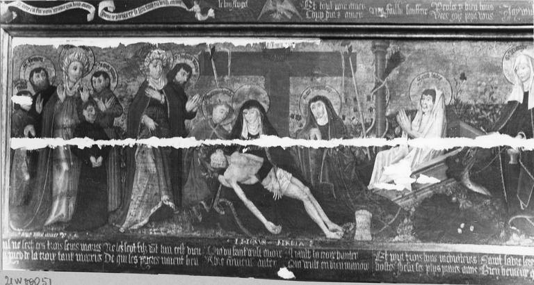 tableau : Déposition de croix, panneau peint, sur fond doré, 15e siècle - © Ministère de la Culture (France), Médiathèque du patrimoine et de la photographie (objets mobiliers), tous droits réservés