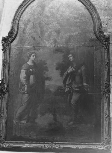 tableau : la Visitation, huile sur toile, cadre en bois doré - © Ministère de la Culture (France), Médiathèque du patrimoine et de la photographie (objets mobiliers), tous droits réservés