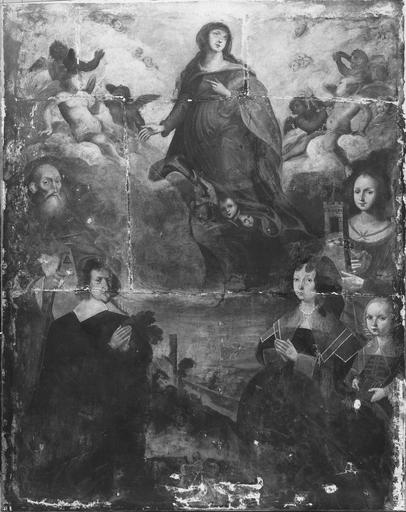 tableau : Assomption avec Antoine Rousseau, Barbe Deslandes et leurs saints patrons, huile sur toile - © Ministère de la Culture (France), Médiathèque du patrimoine et de la photographie (objets mobiliers), tous droits réservés