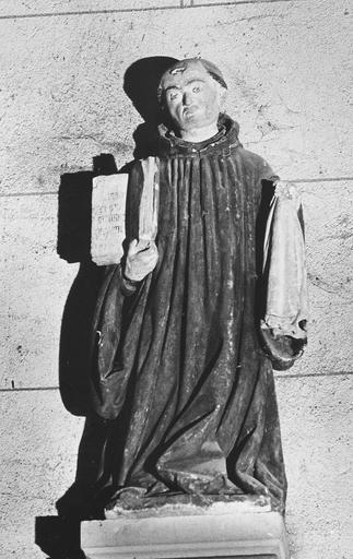 statue : un saint abbé (saint Etienne de Muret ?), pierre polychrome - © Ministère de la Culture (France), Médiathèque du patrimoine et de la photographie (objets mobiliers), tous droits réservés