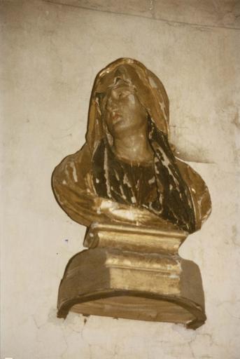 statue (buste) : Vierge, pierre polychrome