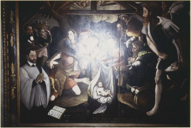 tableau : l'Adoration des bergers, vue partielle