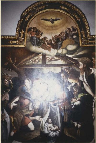 tableau : l'Adoration des bergers, vue partielle