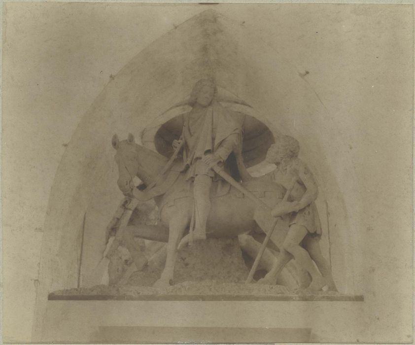 groupe sculpté : la Charité de saint Martin, vue générale