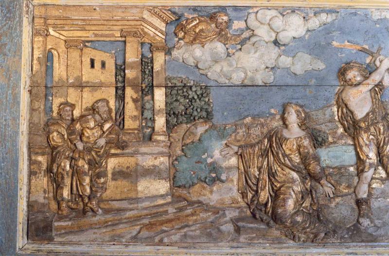 bas-relief : scène de martyre, partie gauche