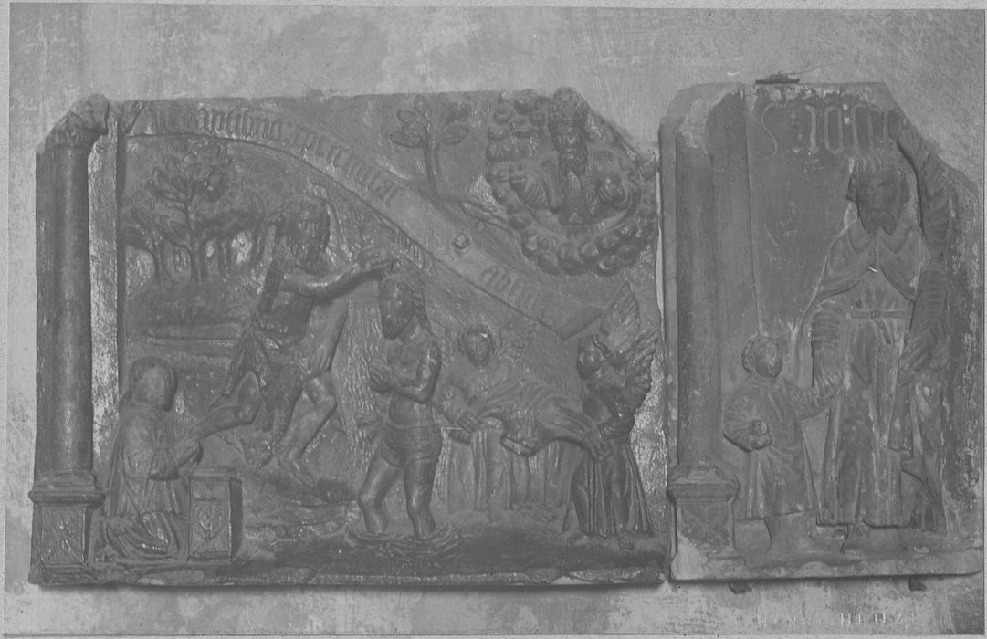 bas-reliefs (fragments de retable) : le Baptême du Christ, saint Joseph, vue générale - © Ministère de la Culture (France), Médiathèque du patrimoine et de la photographie, diffusion RMN-GP