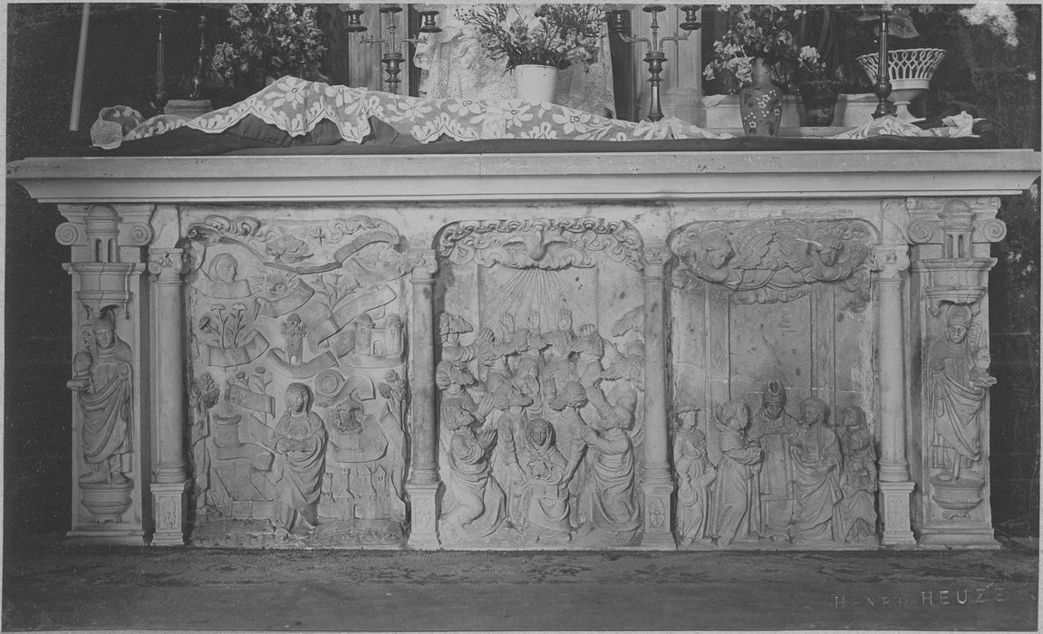 bas-reliefs : scènes de la vie de la Vierge, vue générale