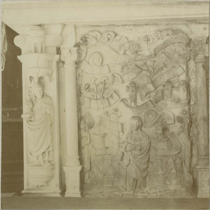 bas-reliefs : scènes de la vie de la Vierge, détail