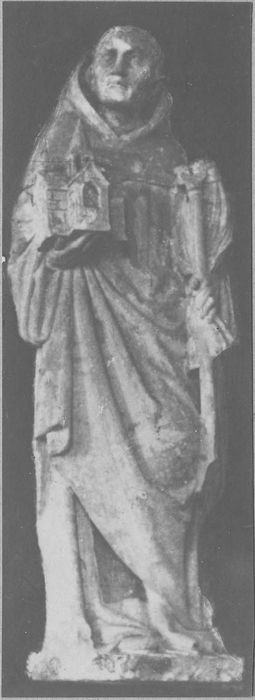 statue de saint Pierre de Tarentaise, consécrateur de l'église, vue générale