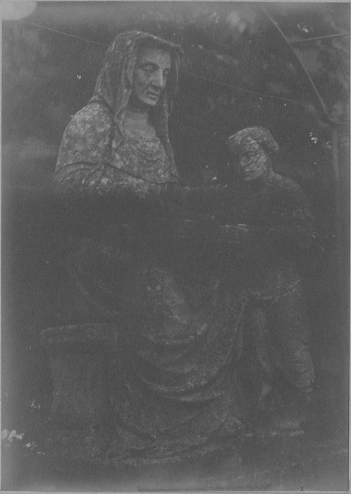 groupe sculpté : l'Education de la Vierge, vue générale