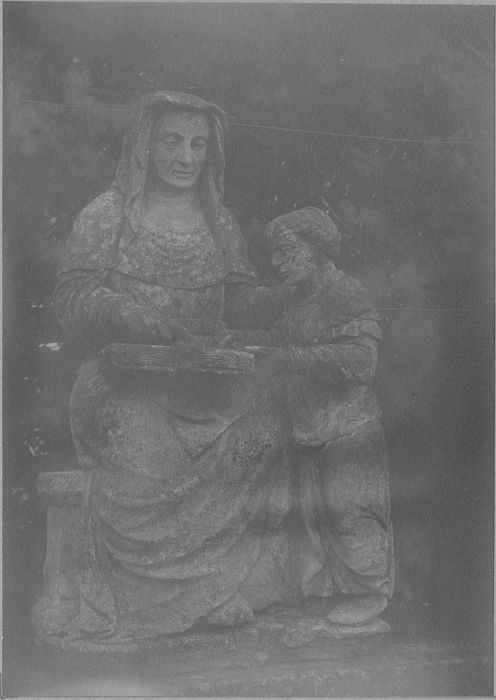 groupe sculpté : l'Education de la Vierge, vue générale