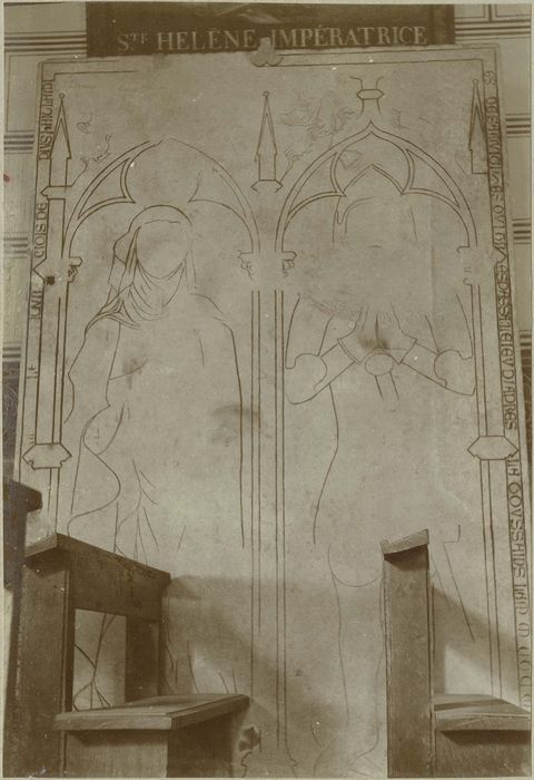 dalle funéraire de Louis Quinart de Thelis et de Jaquette de Crux, vue générale