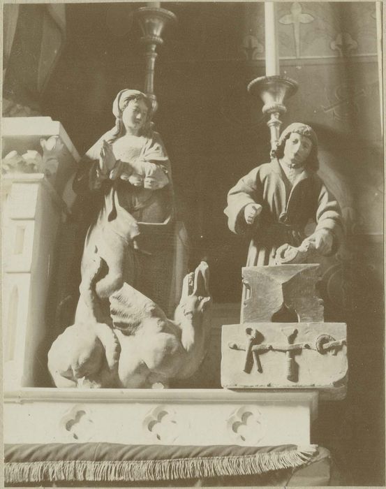 statues : sainte Marguerite, saint Eloi, vue générale