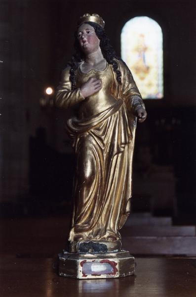 statue-reliquaire (statuette) : sainte Reine, vue générale - © Ministère de la Culture (France), Médiathèque du patrimoine et de la photographie (objets mobiliers), tous droits réservés