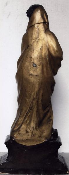 statuette : Vierge de l'Annonciation, vue générale de dos