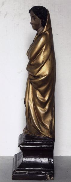 statuette : Vierge de l'Annonciation, vue générale de profil