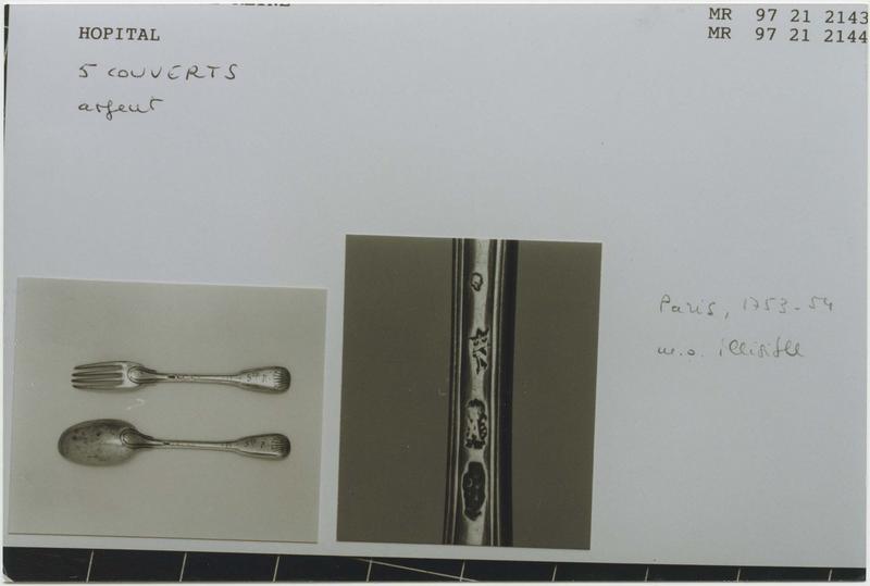 cuiller, fourchette, vue générale et détail des poinçons