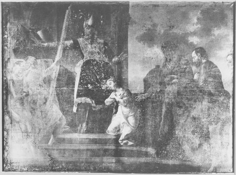 Tableau et cadre : la Présentation de la Vierge au Temple