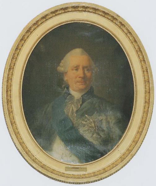 Tableau et son cadre : portrait de Charles Gravier de Vergennes