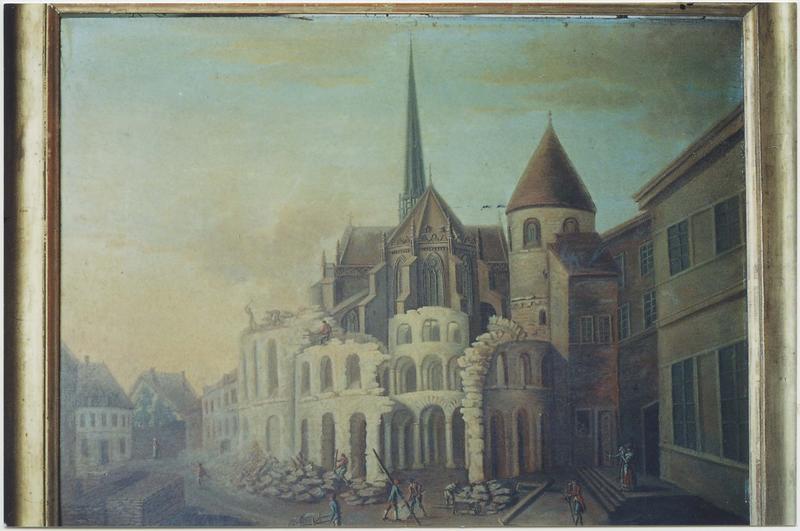 Tableau : la Démolition de la rotonde de Saint-Bénigne en avril 1792