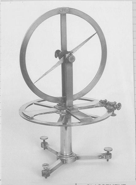 instrument de mesure de l'inclinaison magnétique : boussole d'inclinaison, vue générale