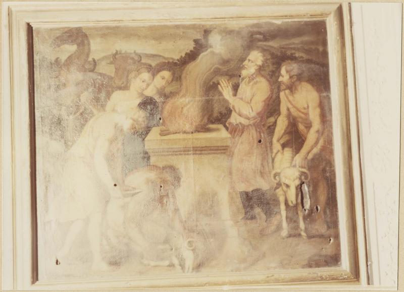 tableau : le Sacrifice de Noé après le déluge, vue générale