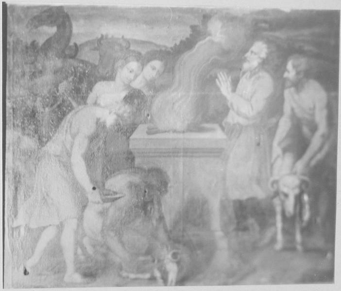 tableau : le Sacrifice de Noé après le déluge, vue générale