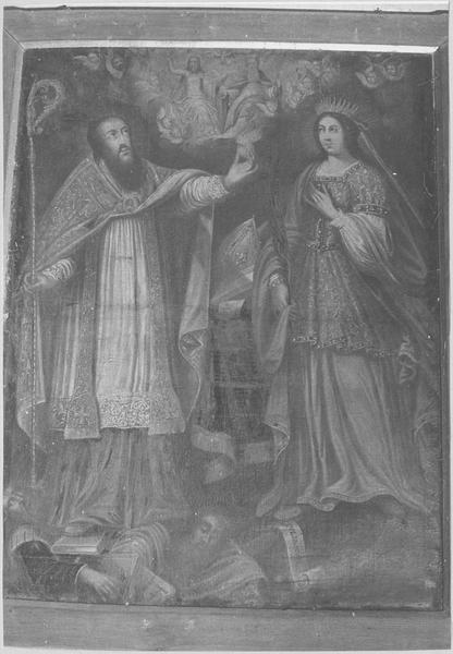 tableau : saint Augustin et sainte Reine, vue générale - © Ministère de la Culture (France), Médiathèque du patrimoine et de la photographie (objets mobiliers), tous droits réservés