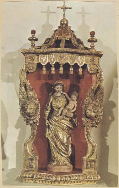 statue : Vierge à l'enfant, et son baldaquin, vue générale