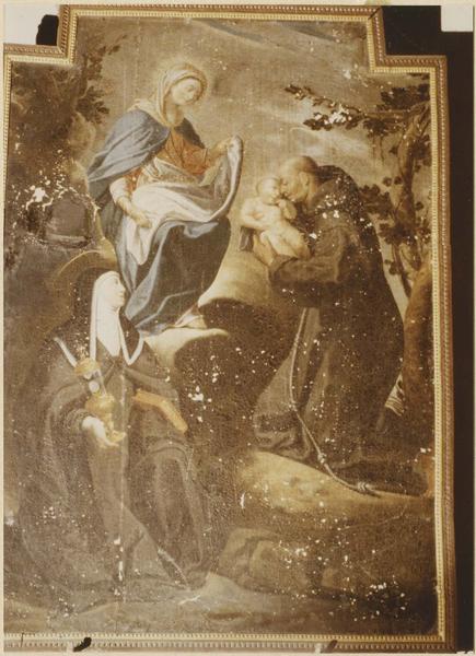 tableau : la Vierge entre saint François d'Assise et sainte Claire, vue générale