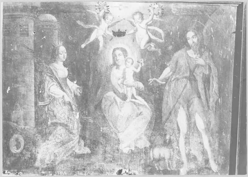 tableau : la Vierge à l'Enfant entre sainte Barbe et saint Jean-Baptiste, vue générale