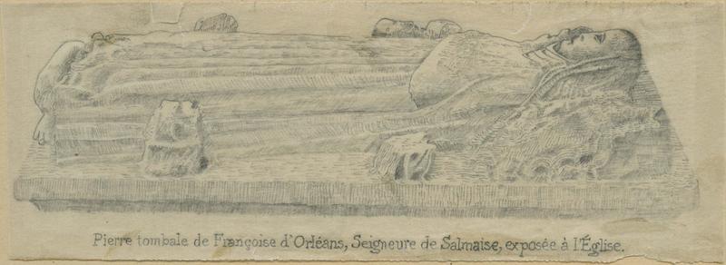 monument funéraire d'une dame de Salmaise (gisant), vue générale