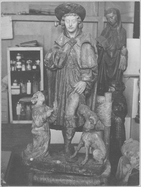 groupe sculpté : saint Roch, vue générale