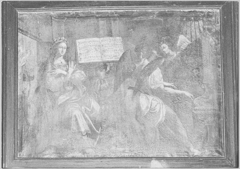 Tableau : sainte Cécile et les anges musiciens