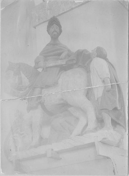 groupe sculpté : la Charité de saint Martin, vue générale