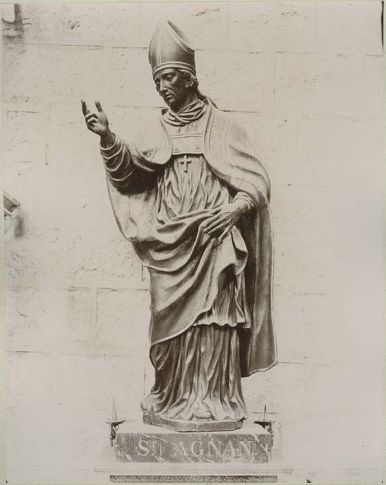 statue : saint Aignan, vue générale