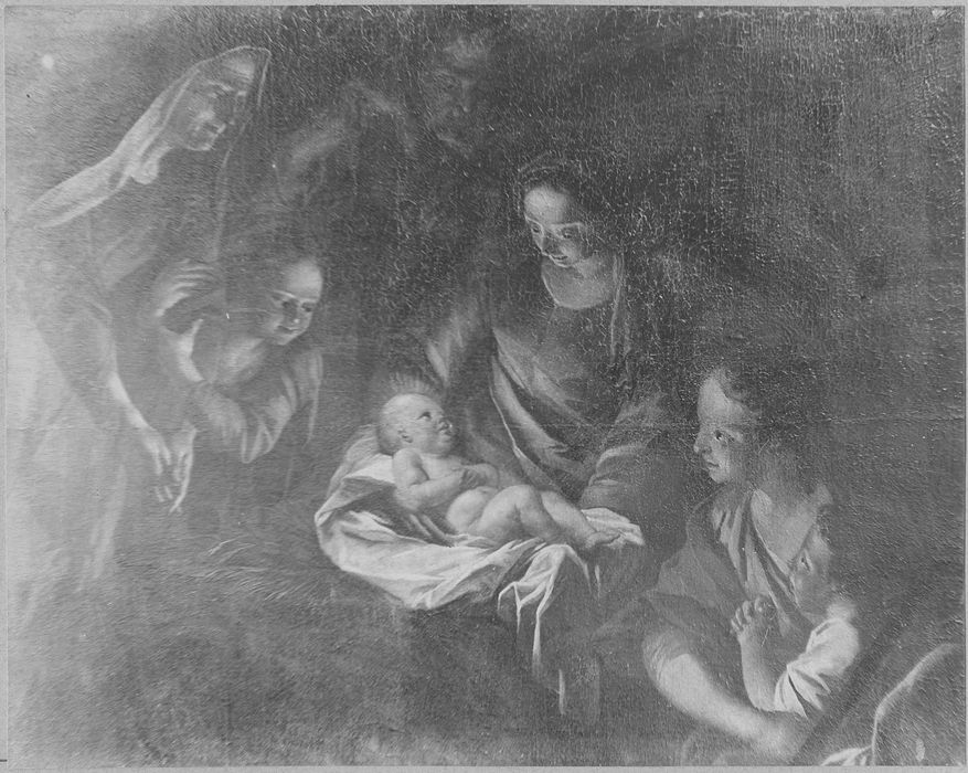 tableau : Adoration des bergers, vue partielle