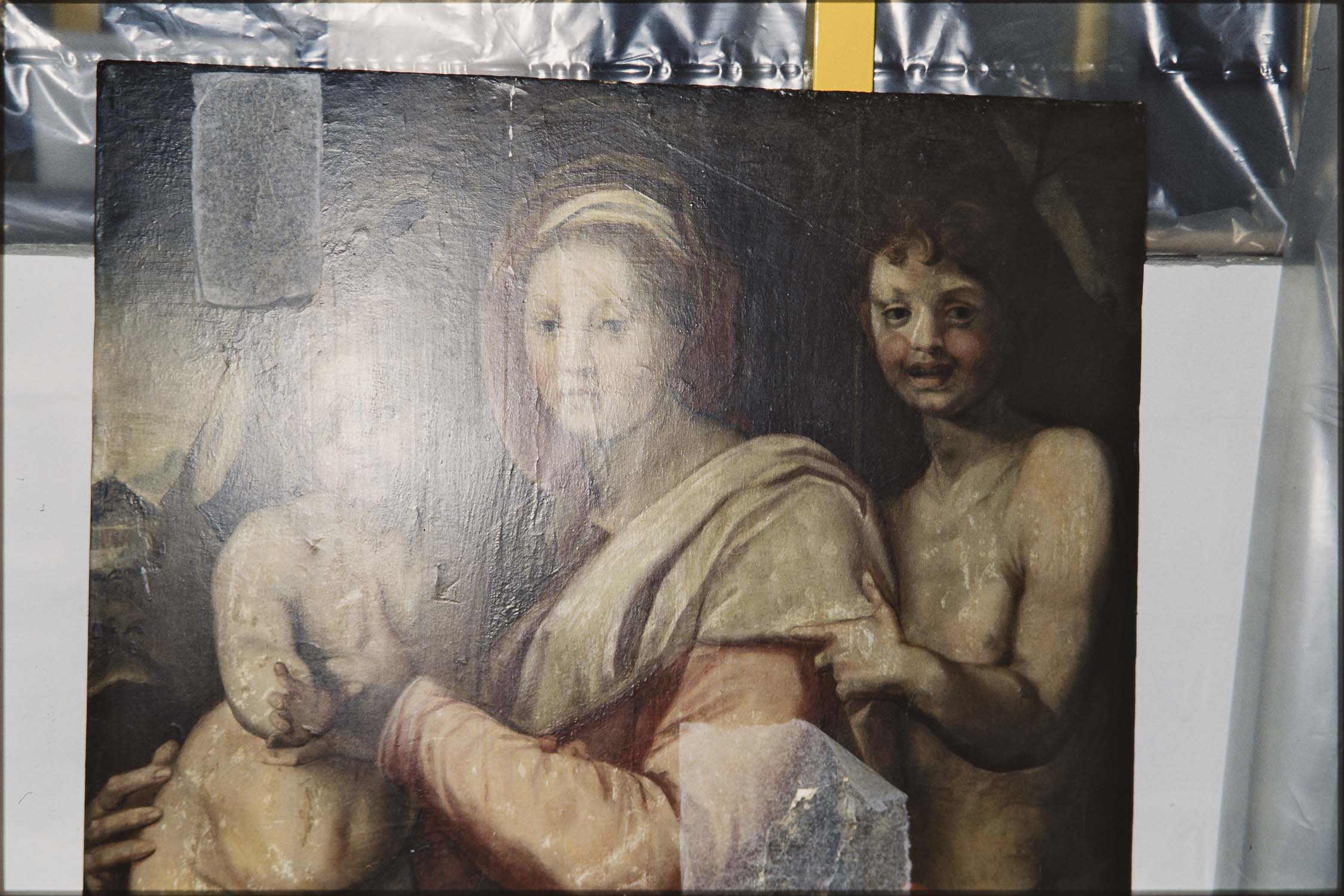 tableau : Vierge à l'Enfant avec saint Jean-Baptiste, vue partielle - © Ministère de la Culture (France), Médiathèque du patrimoine et de la photographie (objets mobiliers), tous droits réservés