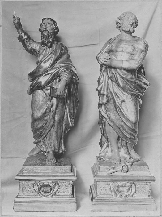 statues-reliquaires : saint Pierre, saint Paul, vue générale