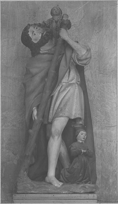 statue : saint Christophe, vue générale