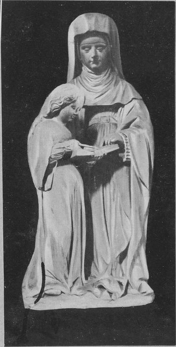 groupe sculpté : Education de la Vierge, vue générale