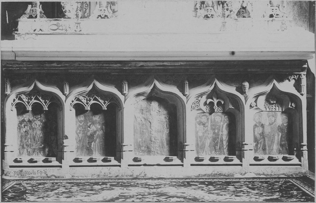 retable : le Christ et les douze apôtres, vue générale